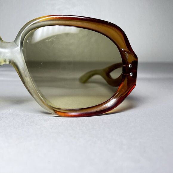 Iconic Vintage 70s Ted Lapidus France Brown & Gold Oversized Women's Sunglasses - Picture 5 of 12